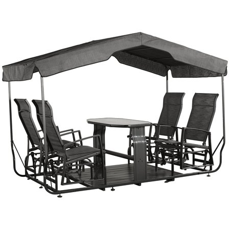 SOJAG Charcoal Houston 4-Seater Glider Swing 113-9167665